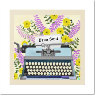 Free Soul Vintage Collage - Inspirational Writer Gift Posters and Art